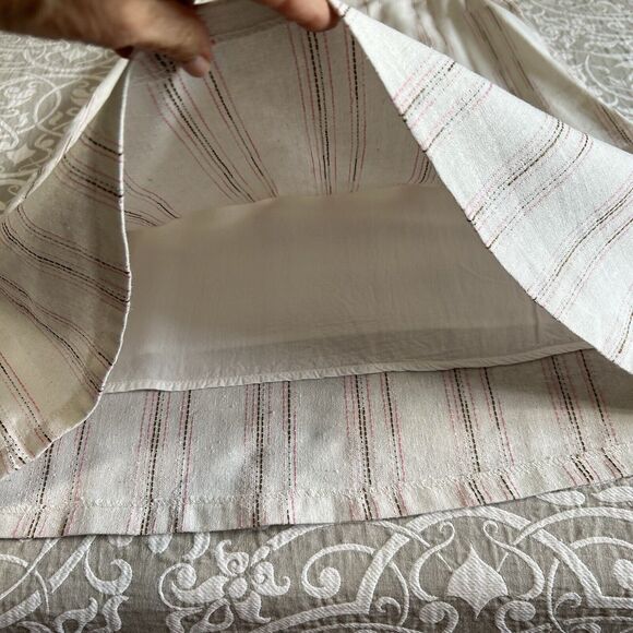 Ellison Sundress Women M Ivory Multi Stripe Ruffle Linen Pockets Casual Comfy - Picture 15 of 16